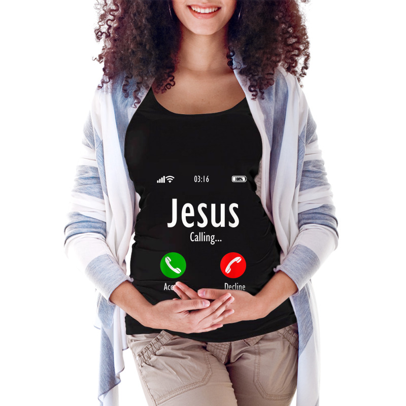 Jesus Is Calling - Christian T Funny Gift Maternity Scoop Neck T-shirt by Aria-Proctor | Artistshot