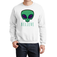 Believe Alien Head Crewneck Sweatshirt | Artistshot