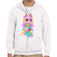 Magical Unicorns And Cute Girl In Anime Youth Zipper Hoodie | Artistshot