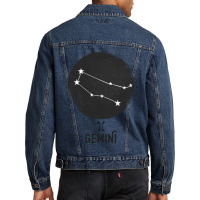 Minimal Gemini Zodiac Sign Men Denim Jacket | Artistshot