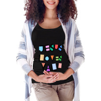 Jesus Loves Yall Pink Belief Faith Womens Girls Kids Church Graphic Maternity Scoop Neck T-shirt | Artistshot