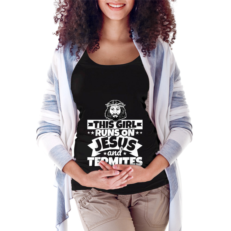 Girl Runs On Jesus And Termites T Shirt Maternity Scoop Neck T-shirt by Great Tshirt | Artistshot