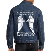 My Big Brother Is My Guardian Angel Men Denim Jacket | Artistshot