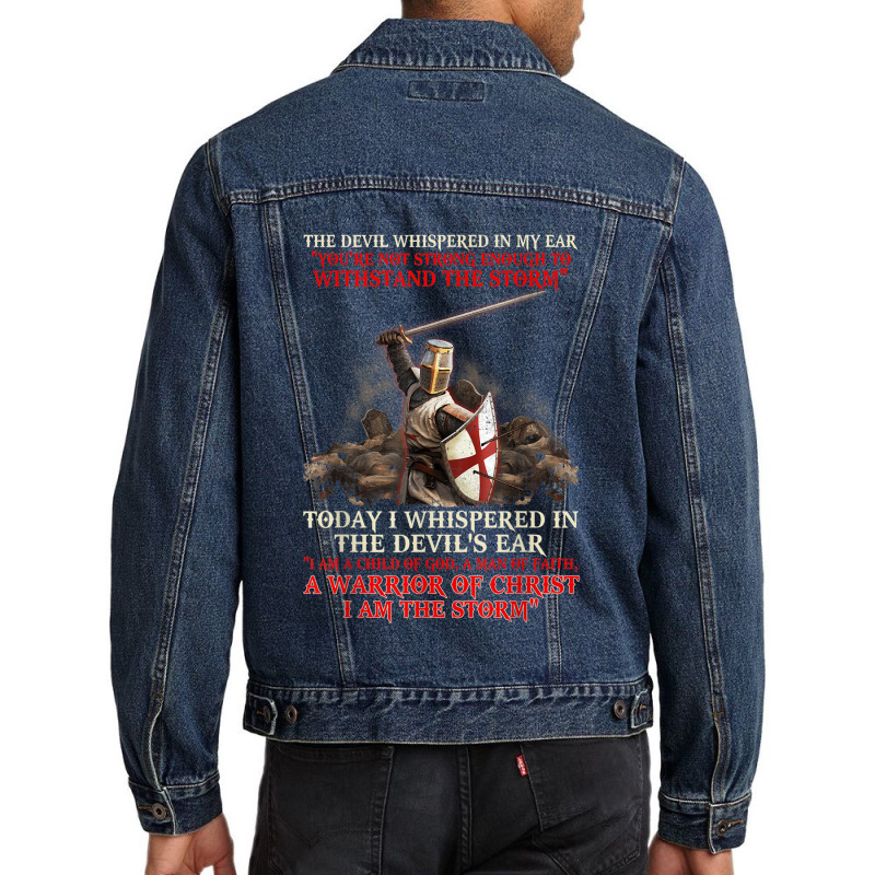 Knight Templar I Am A Child Of God A Warrior Of Christ Art Men Denim Jacket | Artistshot