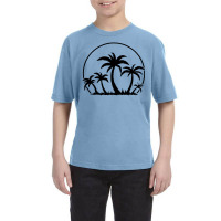 Palm Trees And Sunset In Black Youth Tee | Artistshot