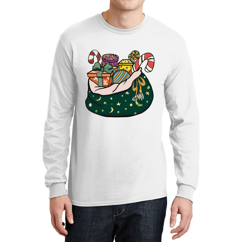 Santa Claus Gift Bag Long Sleeve Shirts | Artistshot