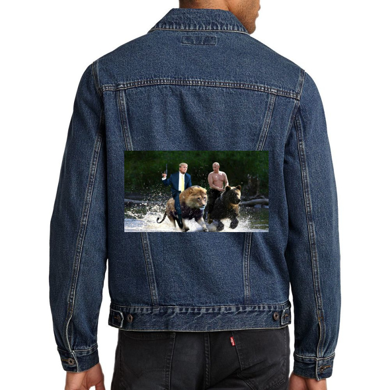 Trump And Putin Ride Men Denim Jacket by time5803 | Artistshot