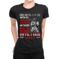 Mens The Devil Saw Me With My Head Down Thought He'd Won Veterans For  Ladies Fitted T-shirt | Artistshot