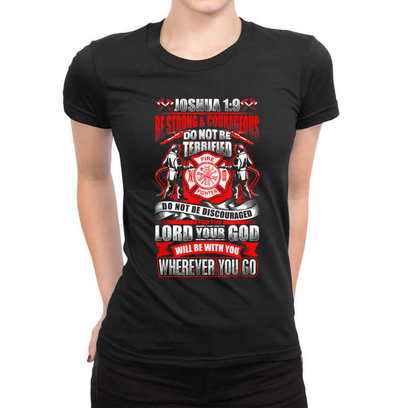 Motivational Be Strong Christian Bible Joshua 19 Day Gifts Ladies Fitted T-Shirt by Aria-Proctor | Artistshot