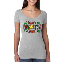 Santa's Favourite Coach Christmas Softball Game Women's Triblend Scoop T-shirt | Artistshot