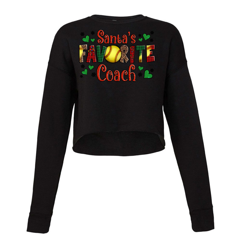 Santa's Favourite Coach Christmas Softball Game Cropped Sweater | Artistshot