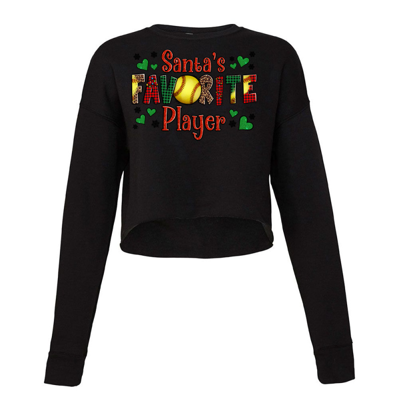 Santa's Favourite Player Christmas Softball Game Cropped Sweater | Artistshot