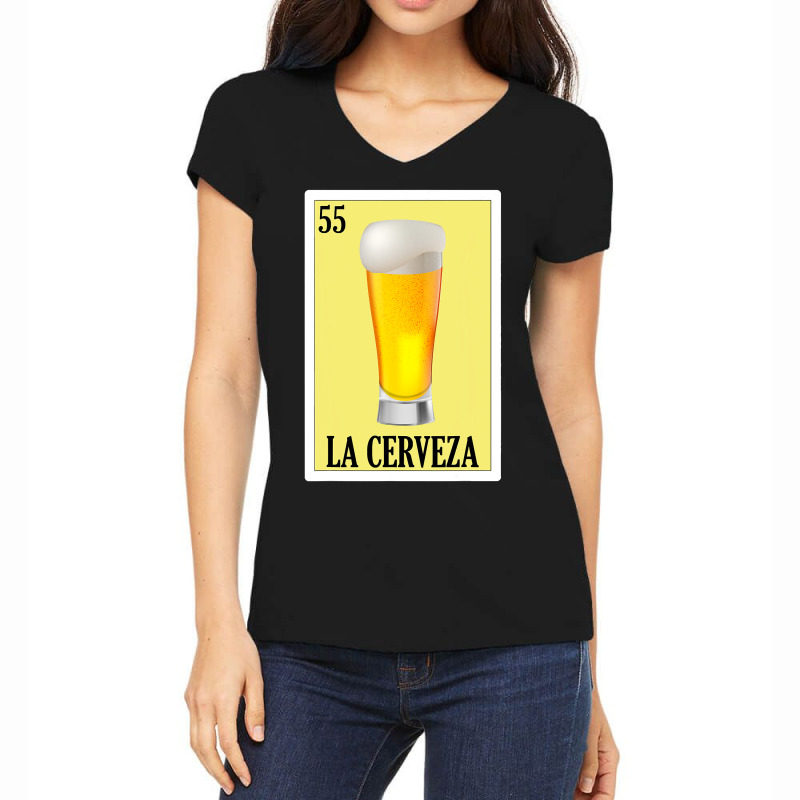 La Cerveza Lottery Gift  Mexican Lottery La Cerveza Women's V-Neck T-Shirt by bakien89 | Artistshot