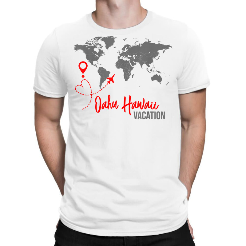 World Map  Oahu Hawaii Map Matching Family Vacation T Shirt T-shirt | Artistshot