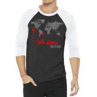 World Map  Oahu Hawaii Map Matching Family Vacation T Shirt 3/4 Sleeve Shirt | Artistshot