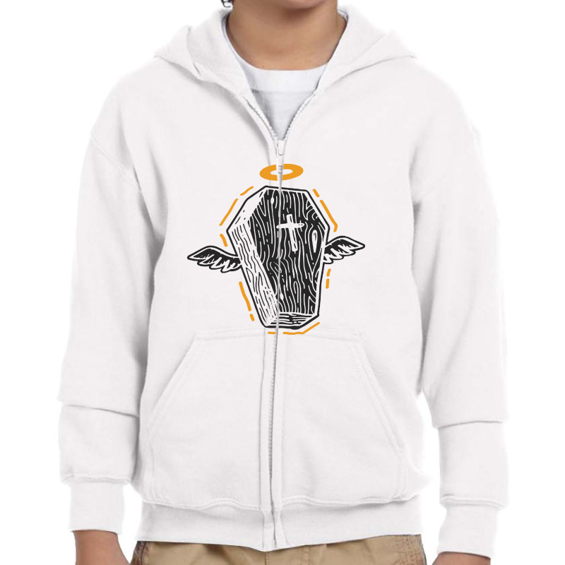 Grave In Paradise Youth Zipper Hoodie by Bertaria | Artistshot