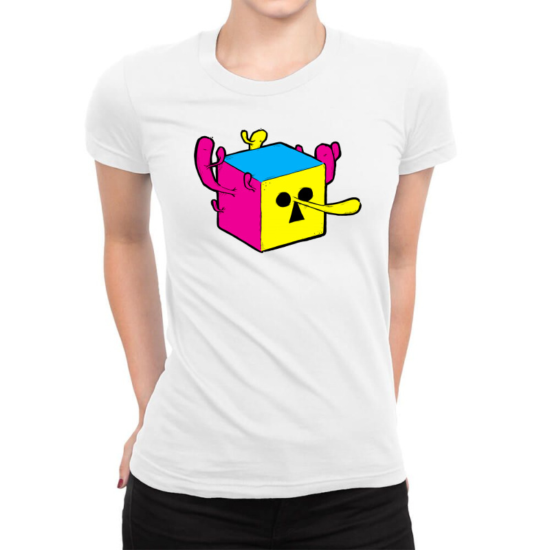 Cmyk Block Head Ladies Fitted T-Shirt by DitreamX | Artistshot