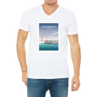 Travel - Bridge California Red V-neck Tee | Artistshot