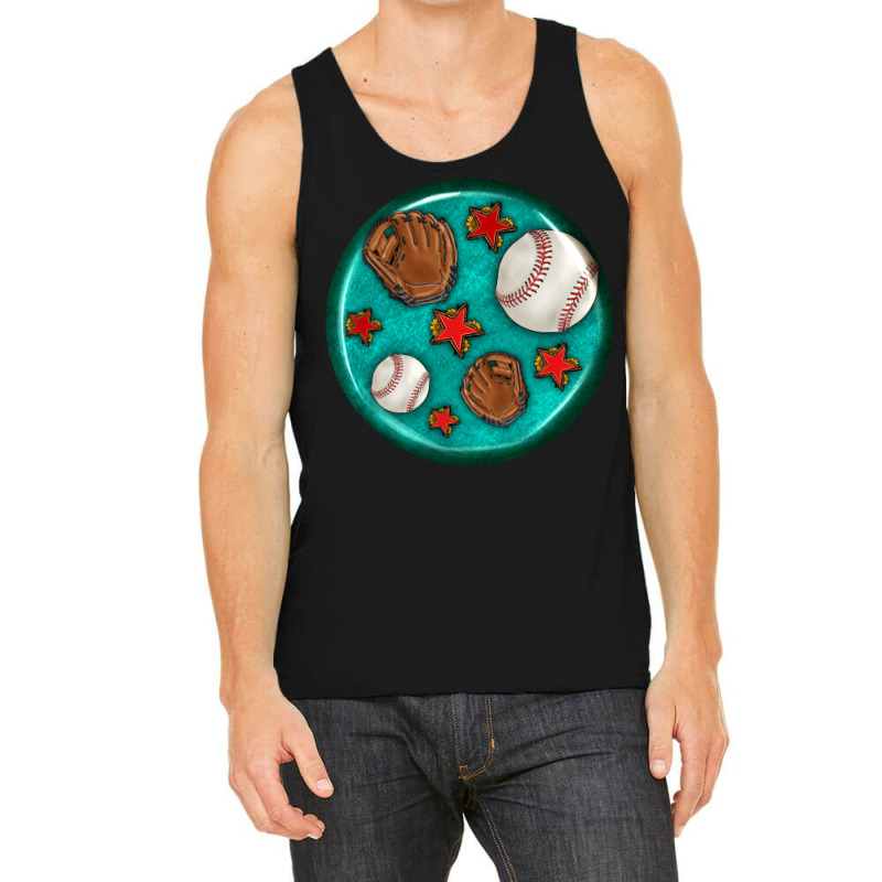 Baseball With Sunflower Round Earrings Tank Top by BundleAndBundleShop | Artistshot