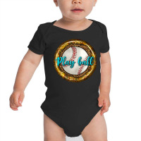 Baseball With Sunflower Round Earrings Baby Bodysuit | Artistshot