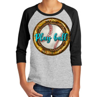 Baseball With Sunflower Round Earrings Youth 3/4 Sleeve | Artistshot