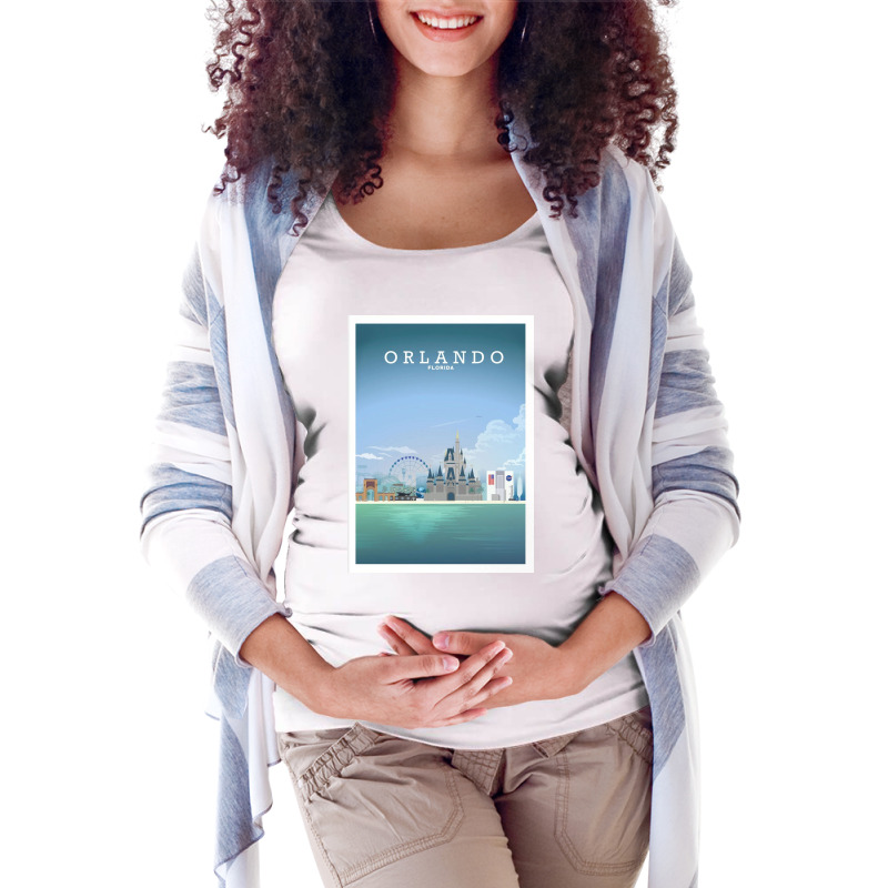 Travel - Beautiful Florida City Maternity Scoop Neck T-shirt by Rcarrollsh | Artistshot