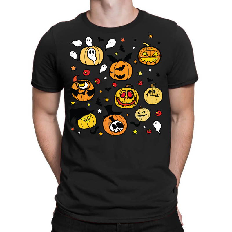 Halloween Pumpkins Face T  Shirt Halloween Pumpkin Lanterns T  Shirt T-shirt | Artistshot