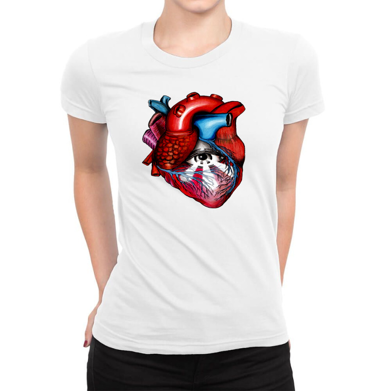 All Seeing Heart Ladies Fitted T-Shirt by DitreamX | Artistshot