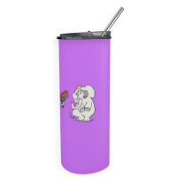 Elephant Gives Flowers To His Lover 01 01 Skinny Tumbler | Artistshot