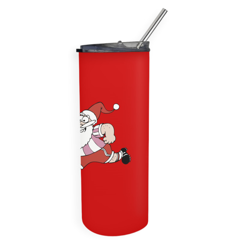 Santa Claus Is Playing Football Skinny Tumbler | Artistshot