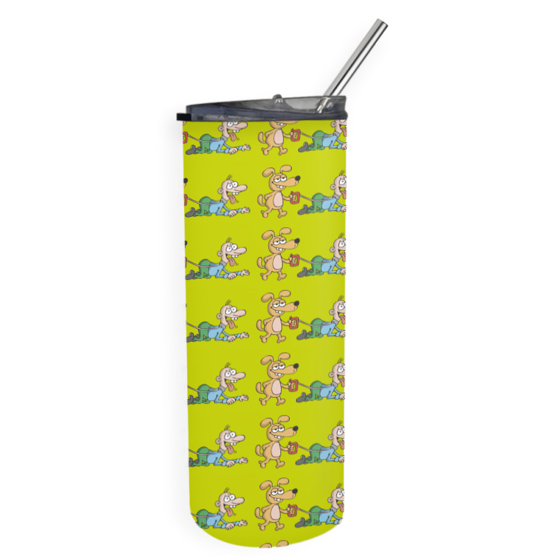 Dog Walking Its Owner Skinny Tumbler | Artistshot