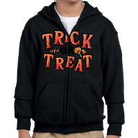 Trick Or Treat T Shirtcute Trick Or Treat Halloween Candy Sweets Costu Youth Zipper Hoodie | Artistshot