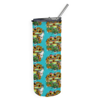 Guanajuato Sunflower Serape Map Skinny Tumbler | Artistshot