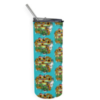 Guanajuato Sunflower Serape Map Skinny Tumbler | Artistshot