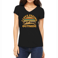 I Love Peeing Outside Funny Camping Hiking Women's V-neck T-shirt | Artistshot