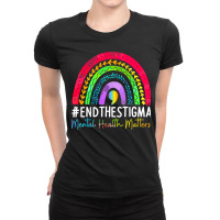 Mental, Health Matters End The Stigma Rainbow Boho Ladies Fitted T-shirt | Artistshot