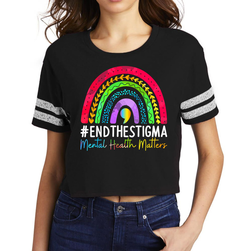 Mental, Health Matters End The Stigma Rainbow Boho Scorecard Crop Tee by trokeryth | Artistshot