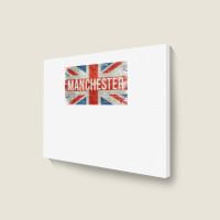 Manchester England United Kingdom British Flag Vintage T Shirt Landscape Canvas Print | Artistshot