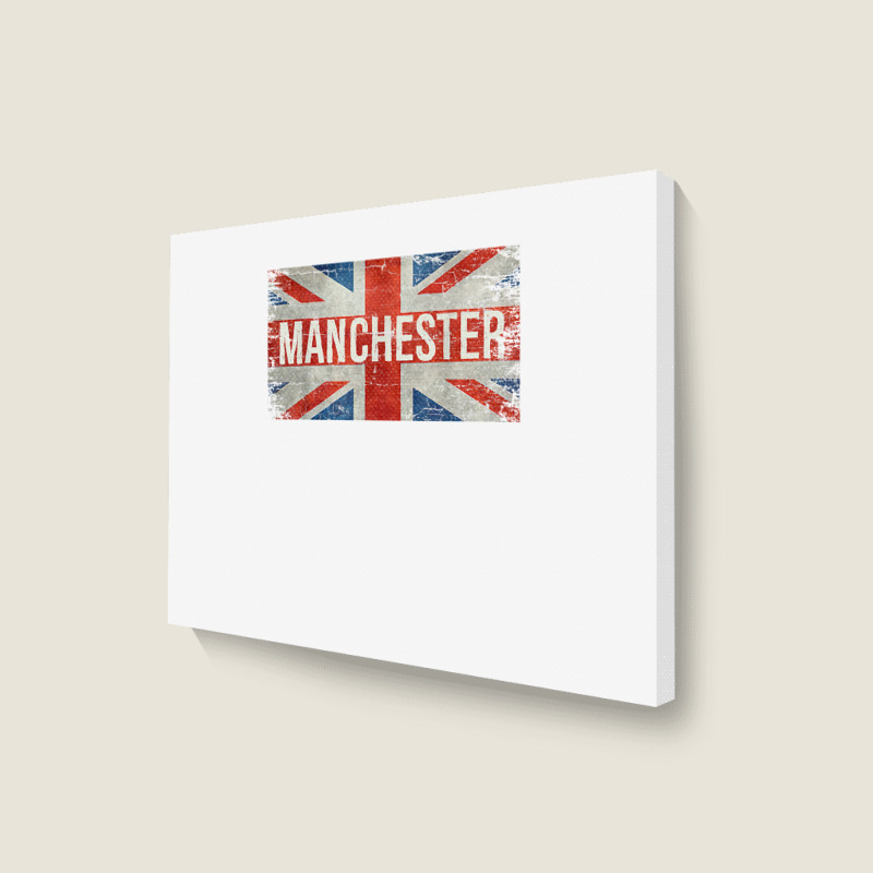 Manchester England United Kingdom British Flag Vintage T Shirt Landscape Canvas Print | Artistshot