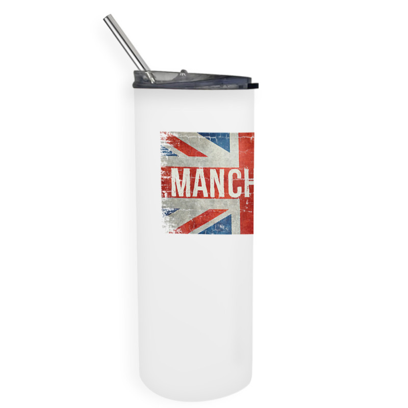 Manchester England United Kingdom British Flag Vintage T Shirt Skinny Tumbler | Artistshot