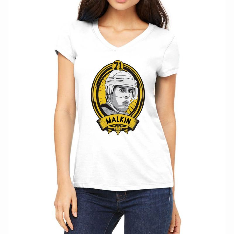 Evgeni Malkin Shield Women's V-Neck T-Shirt by kr205 | Artistshot