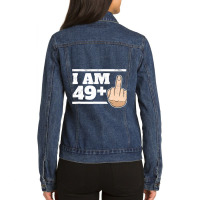 Milestone 50th Birthday ,  Gag Bday Joke Gift Idea 49+1 Ladies Denim Jacket | Artistshot