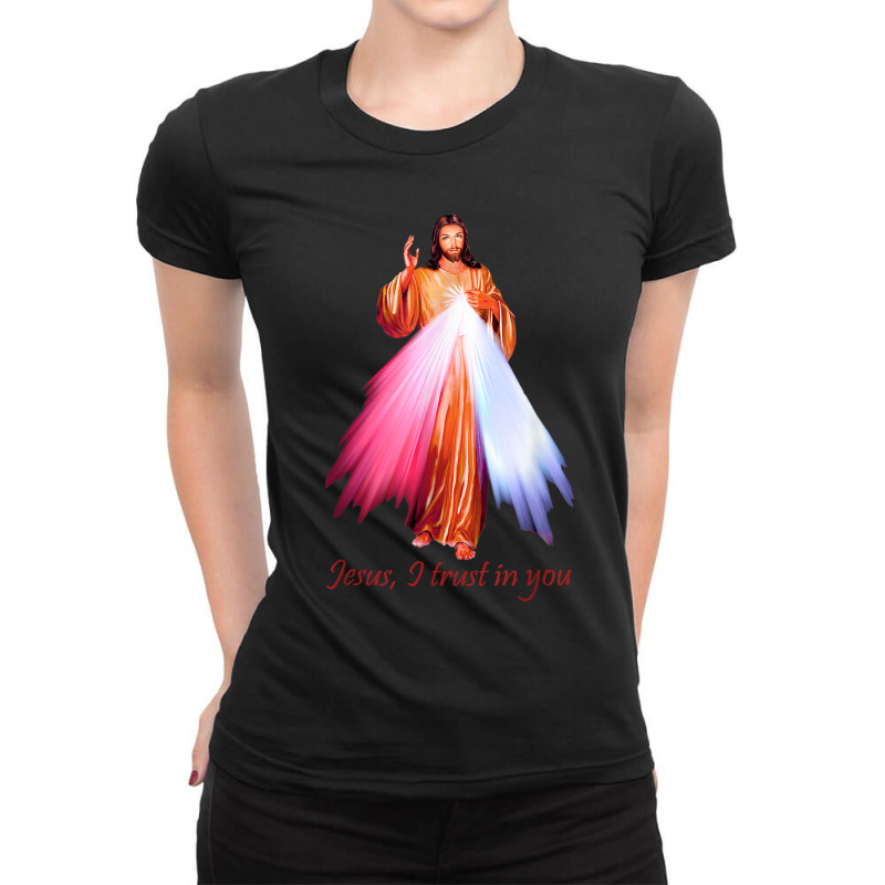 Divine Mercy Transparent Background. Jesus I Trust In You Ladies Fitted T-Shirt by TyDesign | Artistshot