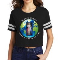 Divine Mercy World Jesus I Trust In You Scorecard Crop Tee | Artistshot