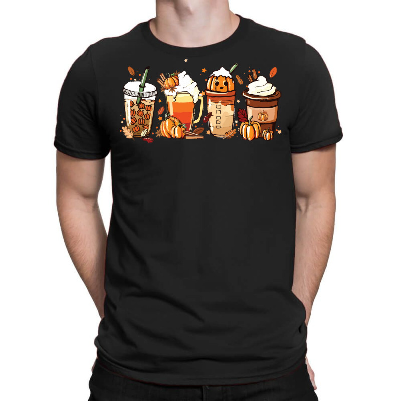 Halloween T  Shirt Fall Coffee P N G Pumpkin Spice Latte Iced Warm Coz T-shirt | Artistshot