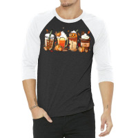 Halloween T  Shirt Fall Coffee P N G Pumpkin Spice Latte Iced Warm Coz 3/4 Sleeve Shirt | Artistshot