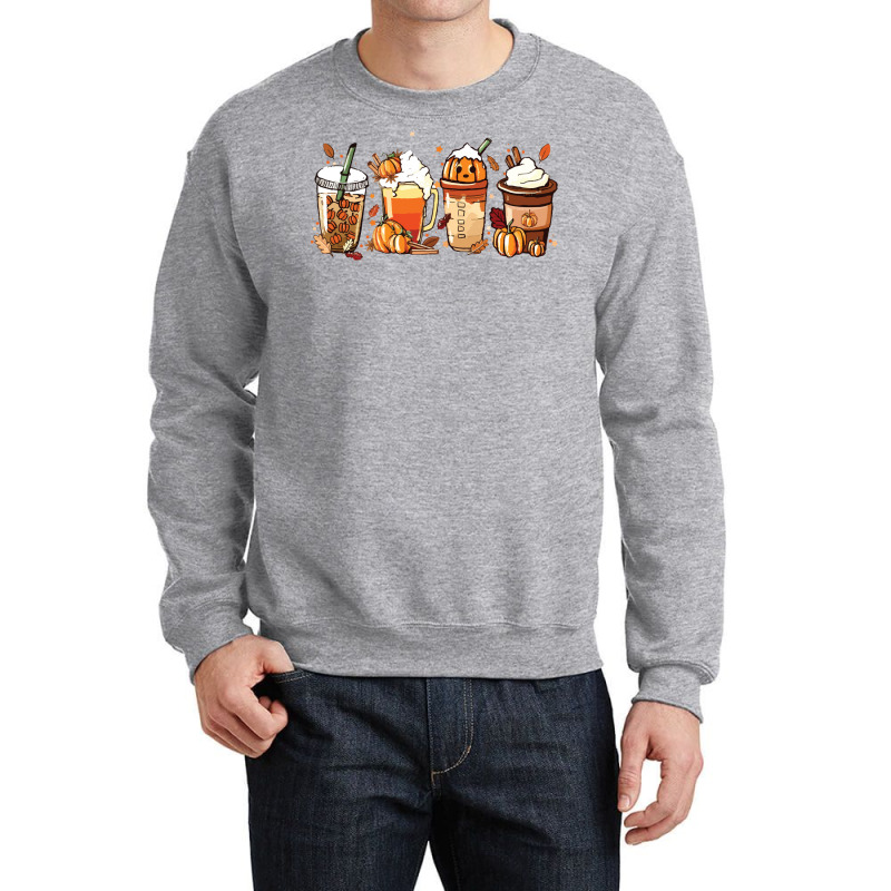 Halloween T  Shirt Fall Coffee P N G Pumpkin Spice Latte Iced Warm Coz Crewneck Sweatshirt | Artistshot