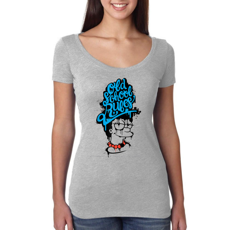 The Simpsons Marge Old School Rules Graffiti T Shirt Women's Triblend Scoop T-shirt by ToanJeiza | Artistshot