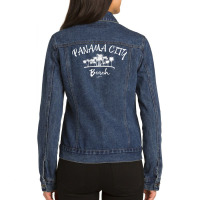 Jcombs Panama City Beach, Fl, Palm Trees On Beach T Shirt Ladies Denim Jacket | Artistshot