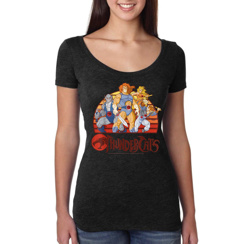 Thundercats Group Retro Sunset T Shirt Women's Triblend Scoop T-shirt by diles | Artistshot